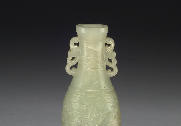 Jade vase with animal-mask pattern, Qing dynasty, 1644-1911-China Archive
